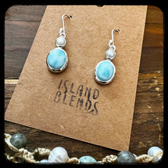 Larimar & Pearl Drop Earrings *0081
