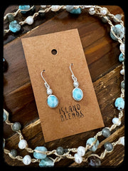 Larimar & Pearl Drop Earrings *0081