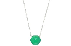 Green Onyx Hexagon Necklace *0205