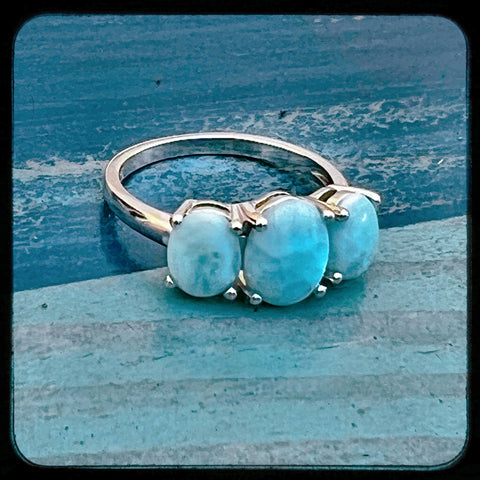Summer Nights Larimar Ring •0030