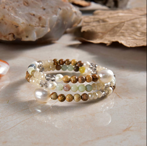 Neutral Stone Wrap Bracelet *0071