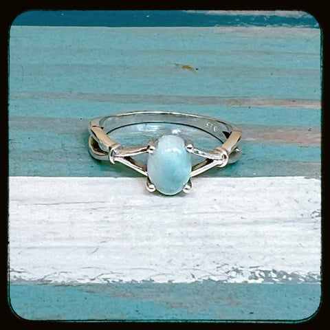 Bamboo Larimar Ring •007