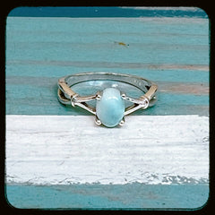 Bamboo Larimar Ring •007