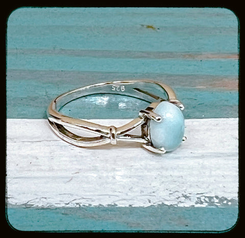 Bamboo Larimar Ring •007