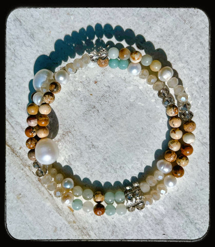 Neutral Stone Wrap Bracelet *0071