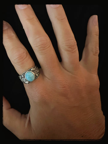 Octopus Larimar Ring •0025