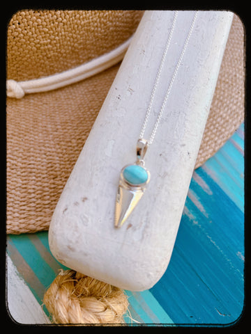 Shark Tooth Larimar Necklace *0056