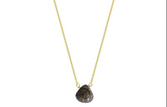 Black Sunstone Drop Necklace