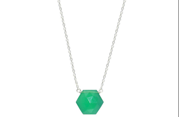 Green Onyx Hexagon Necklace