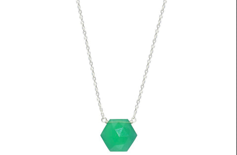 Green Onyx Hexagon Necklace *0205