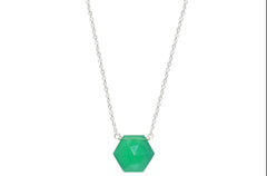 Green Onyx Hexagon Necklace