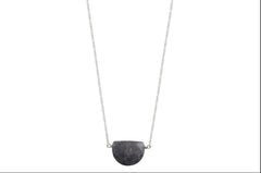 Black Sunstone Half Moon Necklace