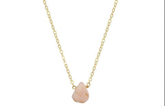 Raw Pink Opal Gold Necklace